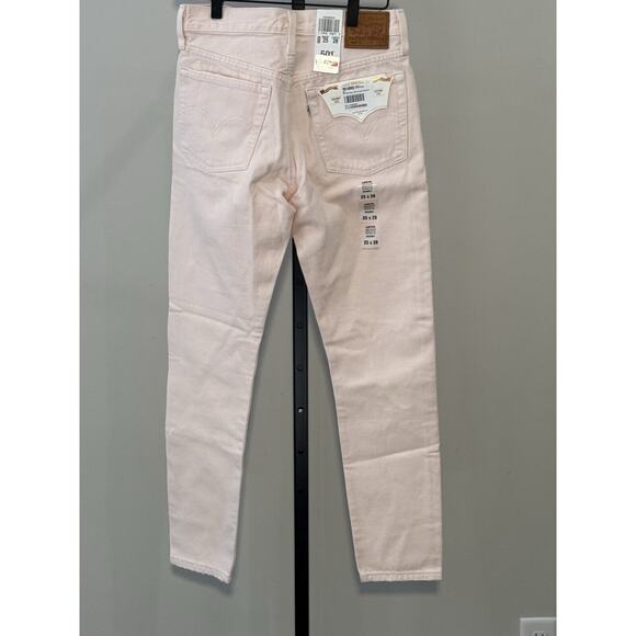 NWT Levi's 501 Skinny in Summer Charm Pink Heavyweight Rigid Crop Jeans 25 - Picture 3 of 3